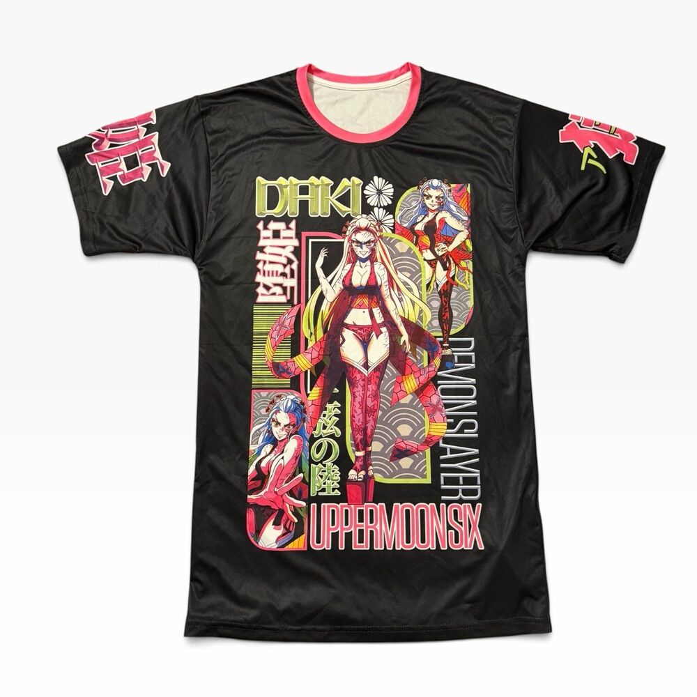 Anime Ape Daki Demon Slayer Shirt Mens Small NWT All Over Print Upper Moon Six